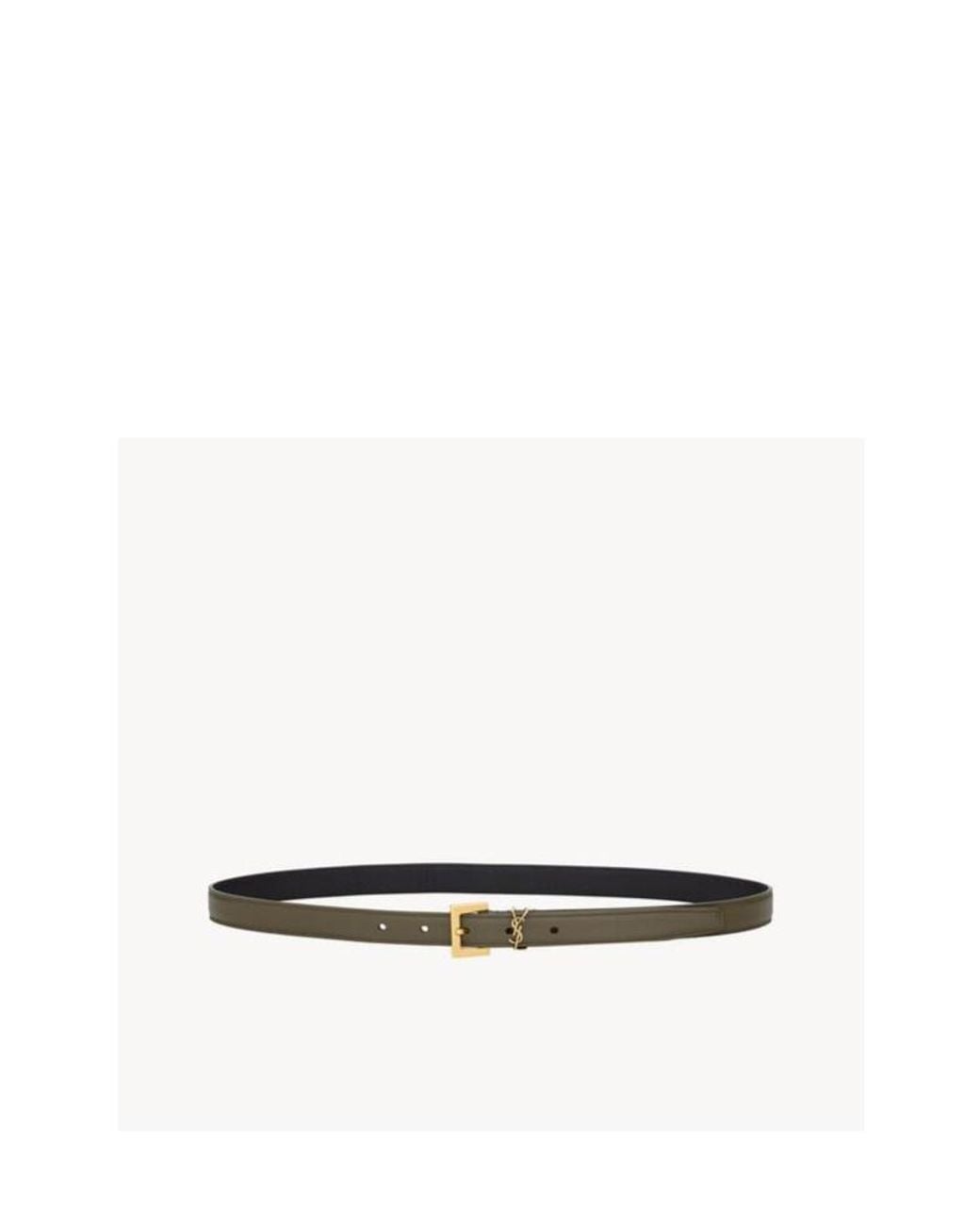Saint Laurent White Cassandre Thin Belt
