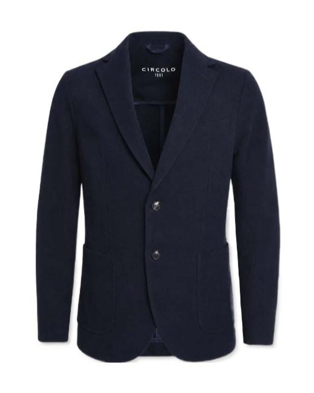 Circolo 1901 Blue Fleece Two-Button Blazer for men