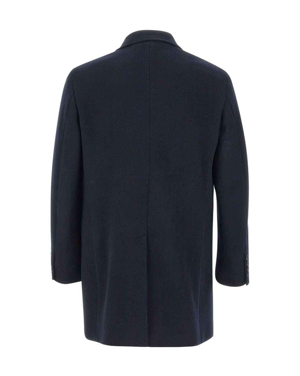 Manuel Ritz Blue Single-Breasted Tailored Coat for men