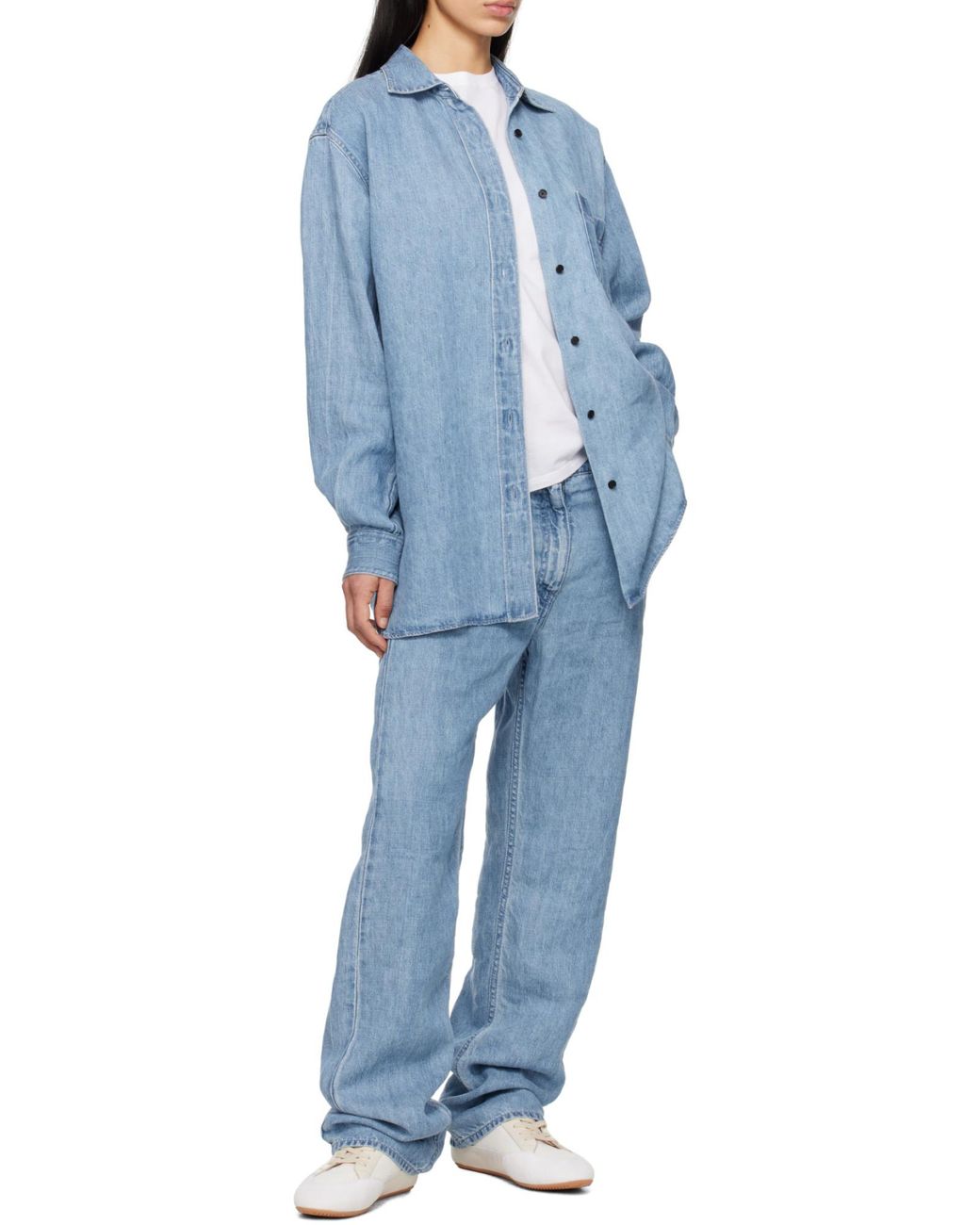 The Row Blue Nesson Button-Up Denim Shirt