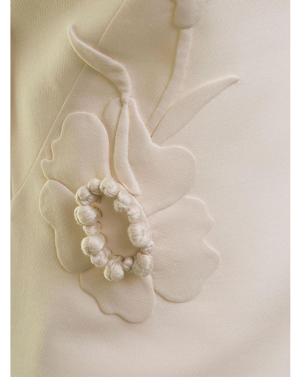 Valentino Gray Halterneck Floral Appliqué Mini Dress