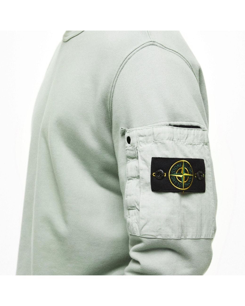 Stone Island Green Long-Sleeve Crew Neck Sweatshirt for men