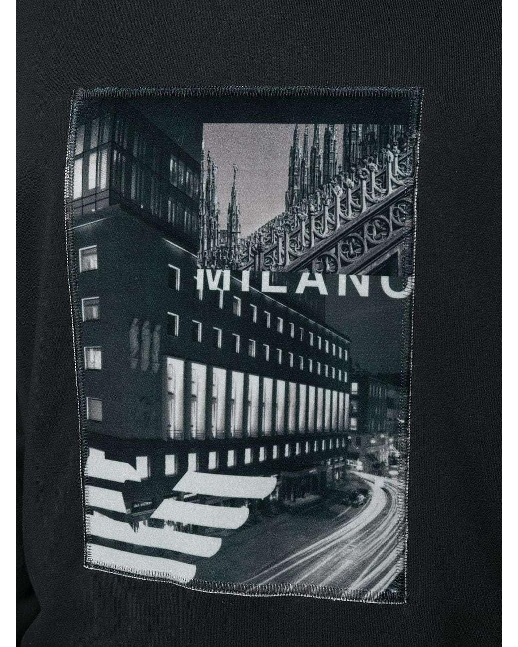 Emporio Armani Black Cappuccio Stampa Citt for men