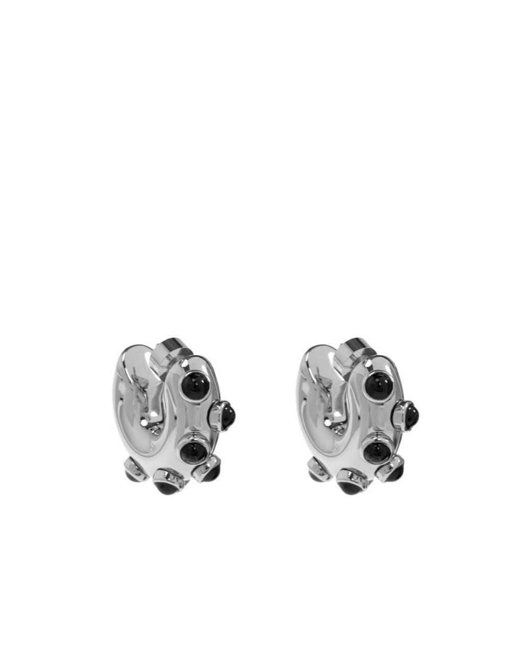 Marni White Studded Hoop Earrings