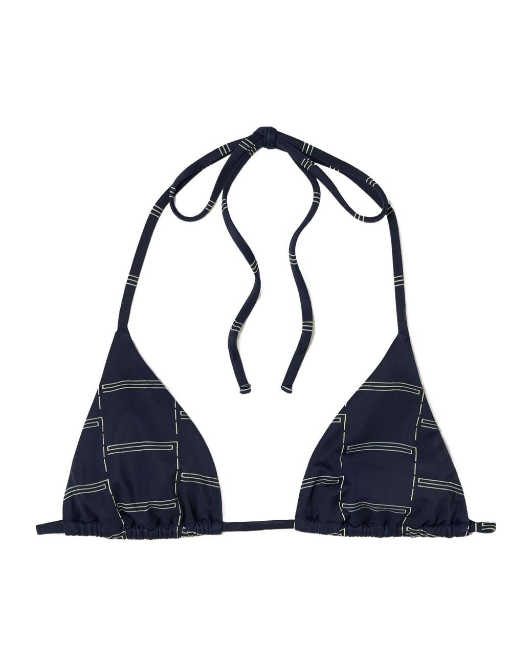 Matteau Blue The String Printed Recycled Triangle Bikini Top