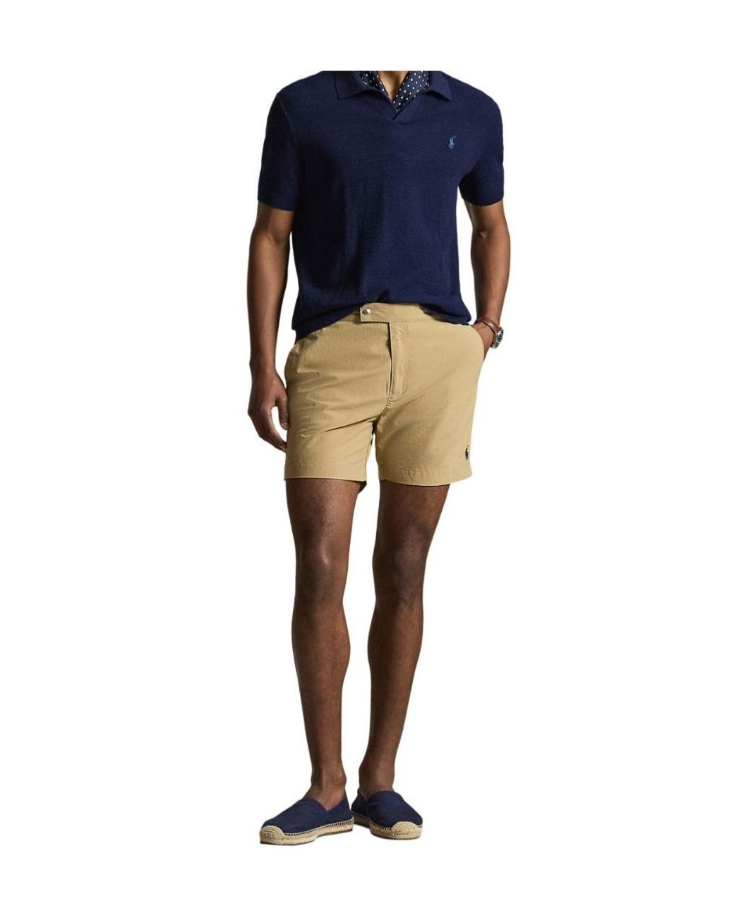 Polo Ralph Lauren Natural Logo-Embroidered Swim Shorts for men