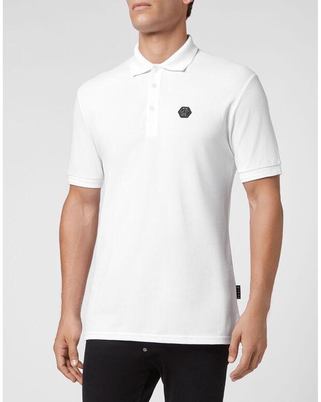 Philipp Plein White Logo Polo Shirt for men