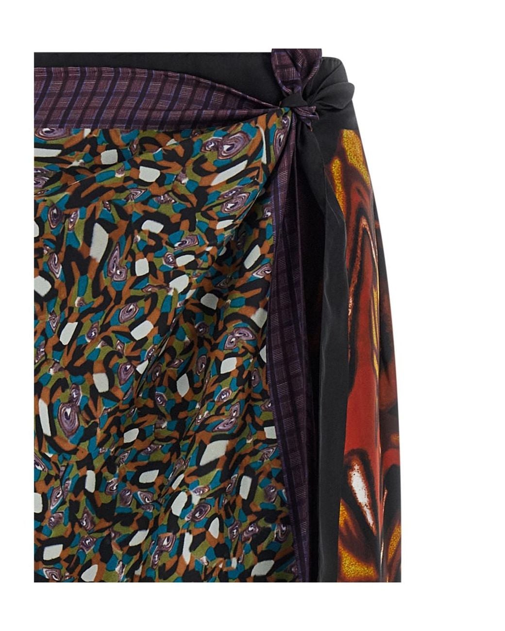 Dries Van Noten Brown Long Wrap Scarf-Skirt