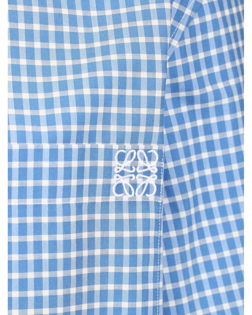 Loewe Blue Textured Checked Shirt for men