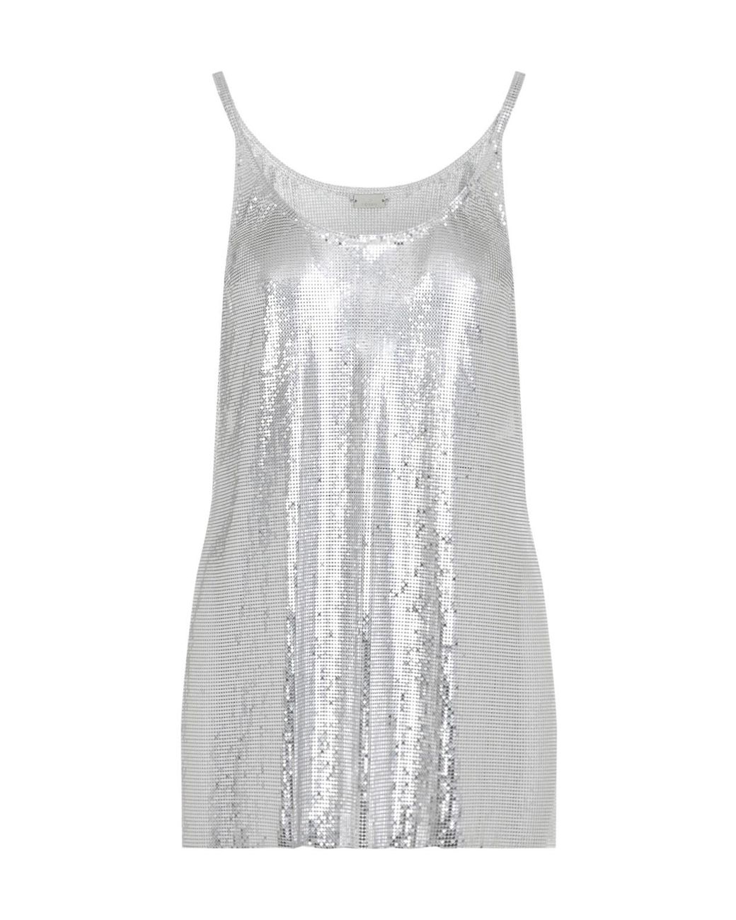 Rabanne White Embellished Sleeveless Top