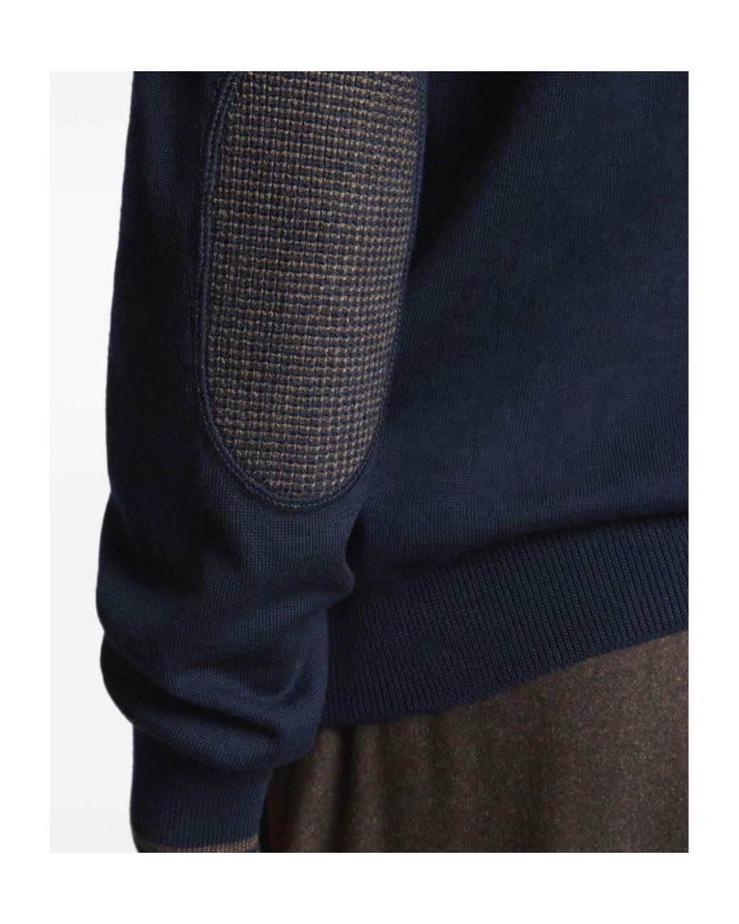 Fay Blue Contrast Trim Crew Neck Sweater for men