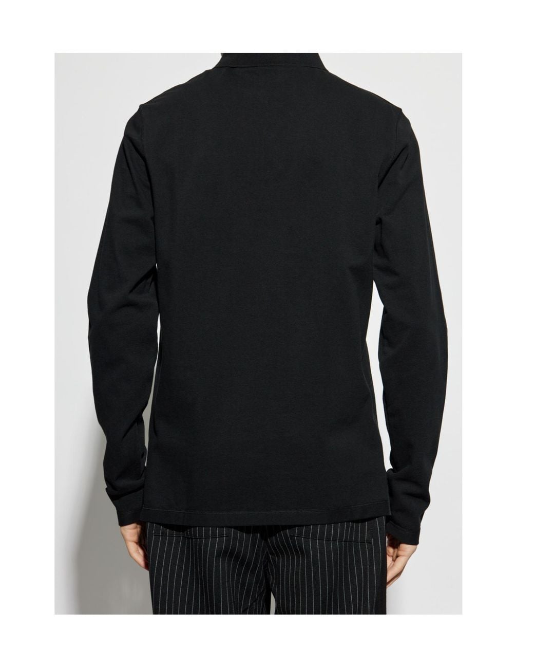 AllSaints Black Classic Long Sleeve Polo Shirt for men