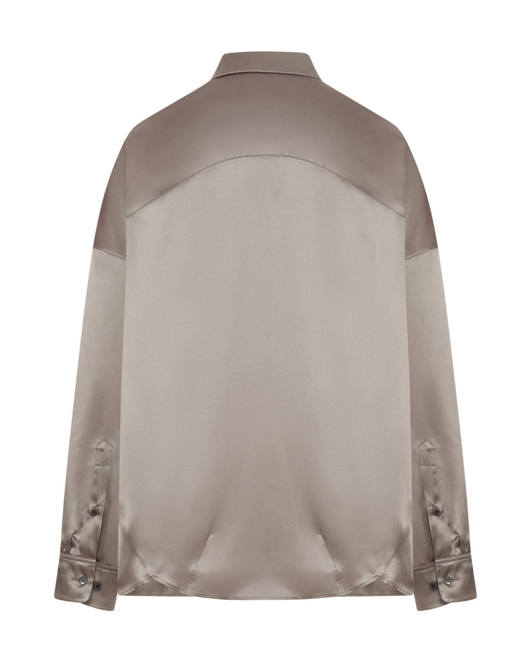 Dries Van Noten Brown Satin-Effect Silk Shirt