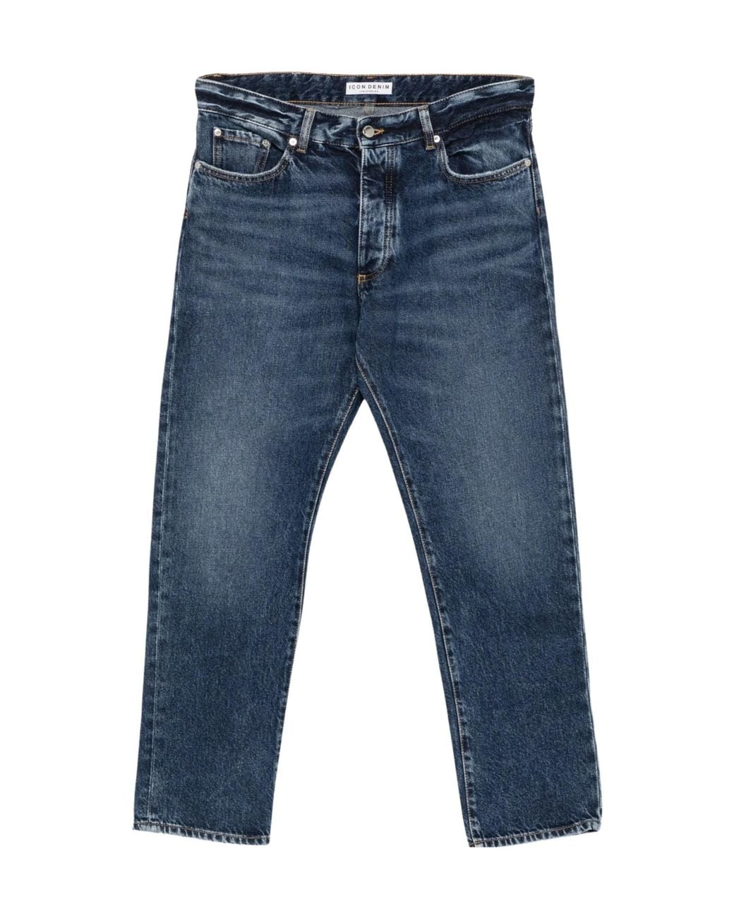 ICON DENIM Blue Straight-Leg Jeans for men