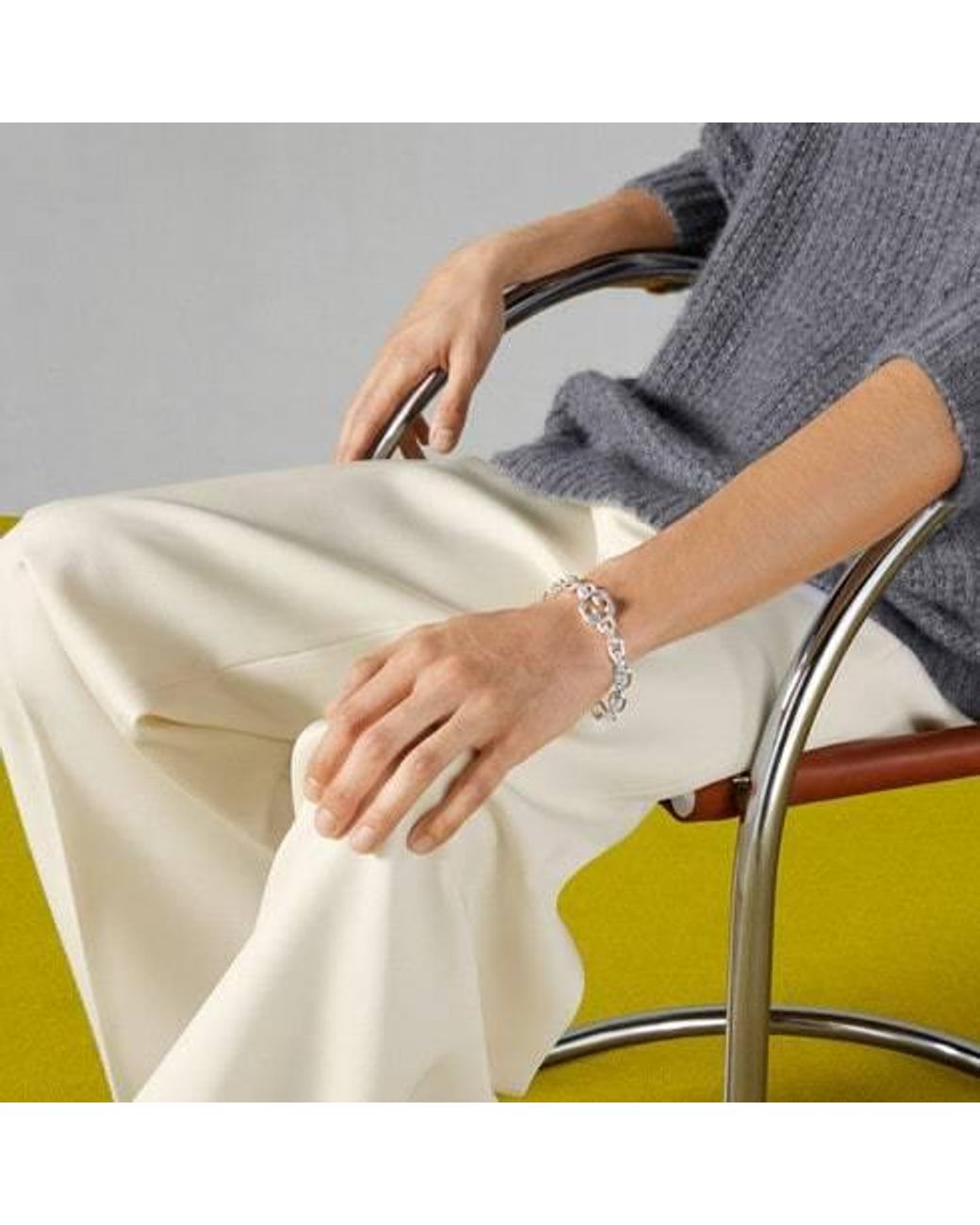 Gucci White Interlocking Chain Bracelet