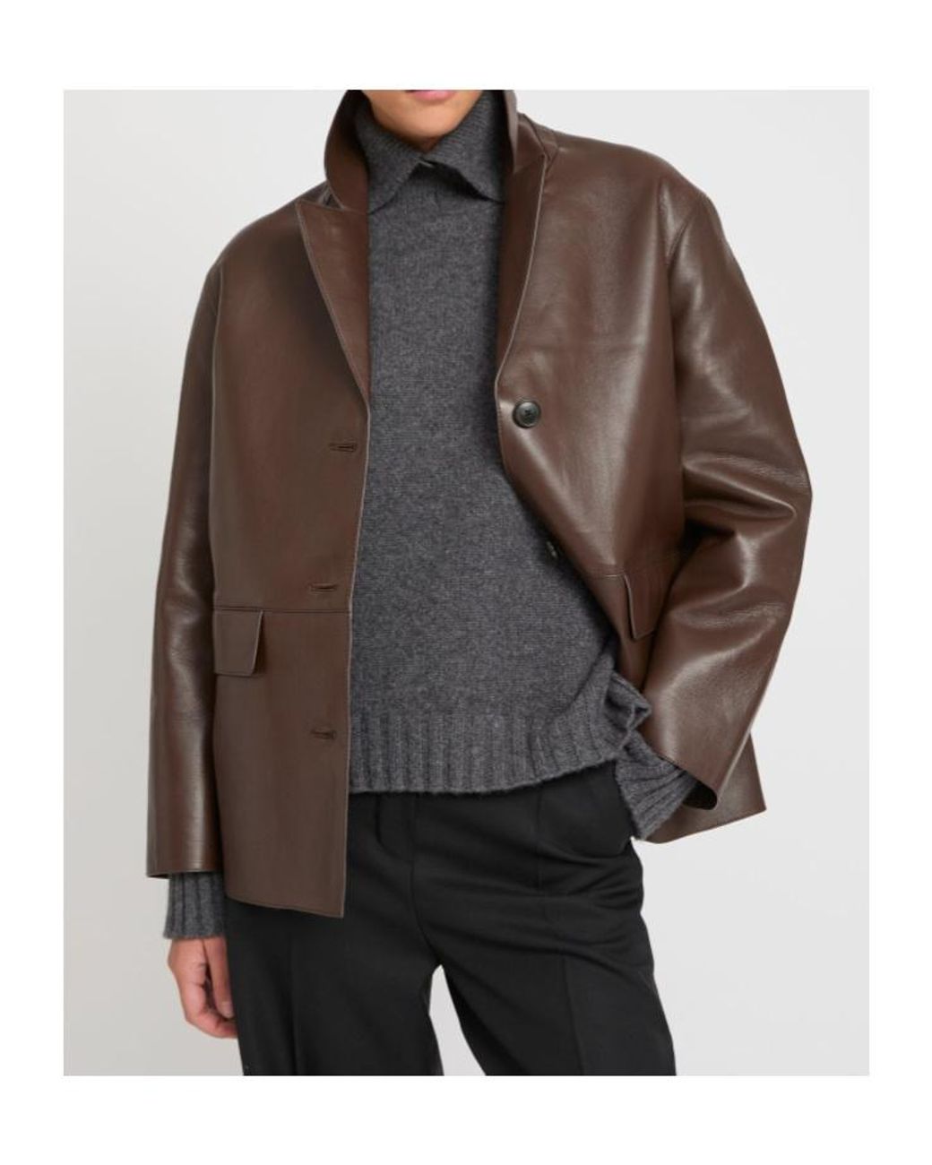 Yves Salomon Brown Leather Jacket