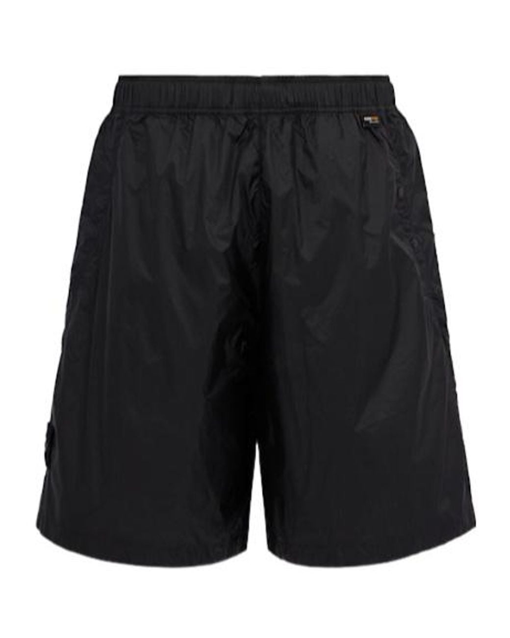 Stone Island Black Loose Nylon Shorts for men
