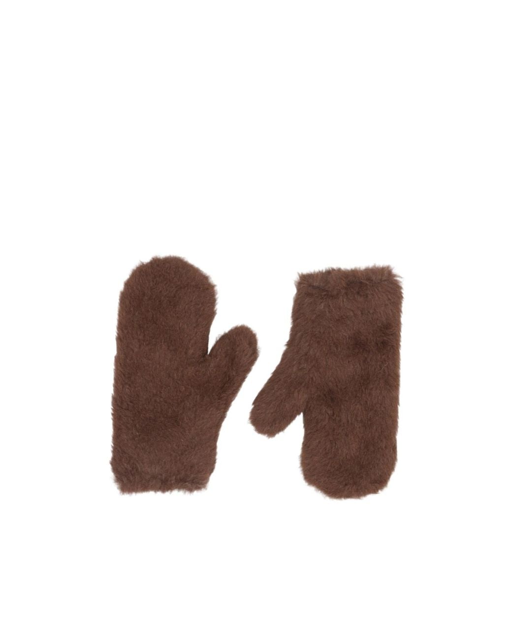 Max Mara Brown Strap Detailed Mittens