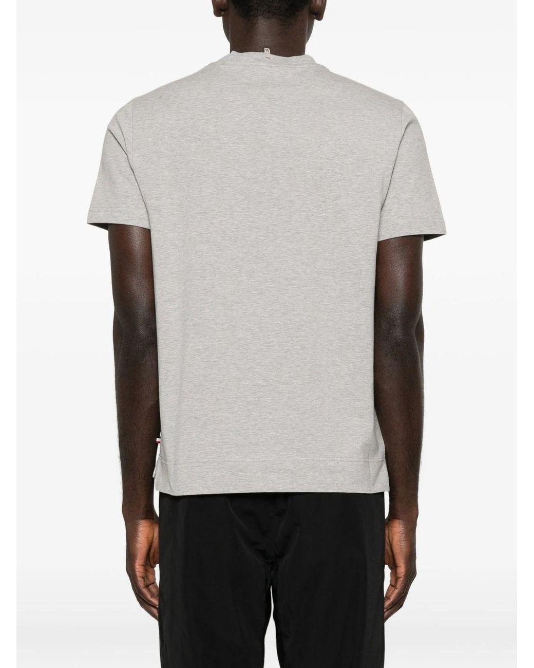 Moncler Gray Grenoble Logo Printed Crewneck T-Shirt for men