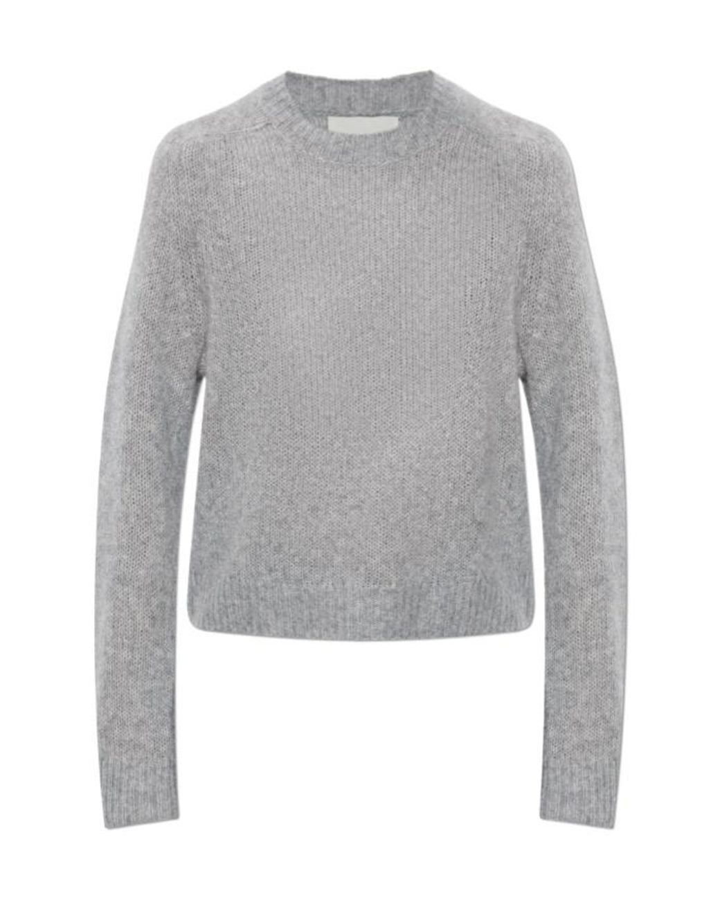 Lisa Yang Gray Solene Ribbed-Knit Crewneck Jumper