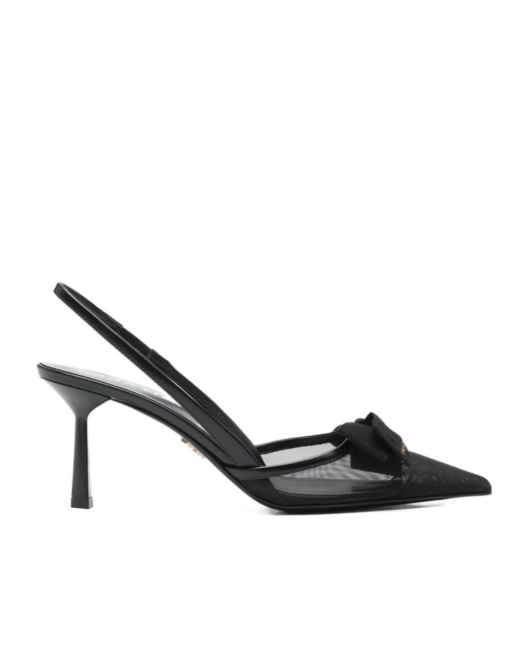 Prada Black Bow Pointed-Toe Pumps