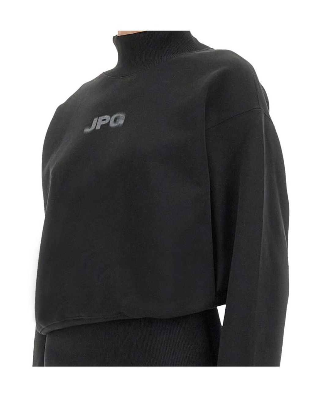 Jean Paul Gaultier Black Logo Printed High-Neck Sweatshirt