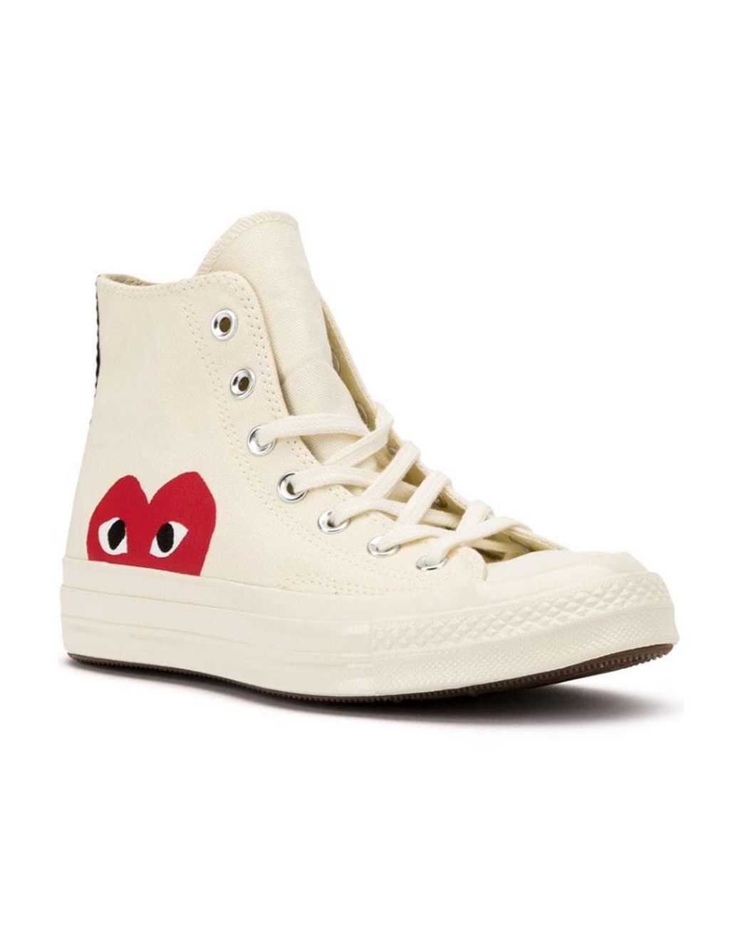 COMME DES GARÇONS PLAY Pink Lace-Up High-Top Sneakers for men