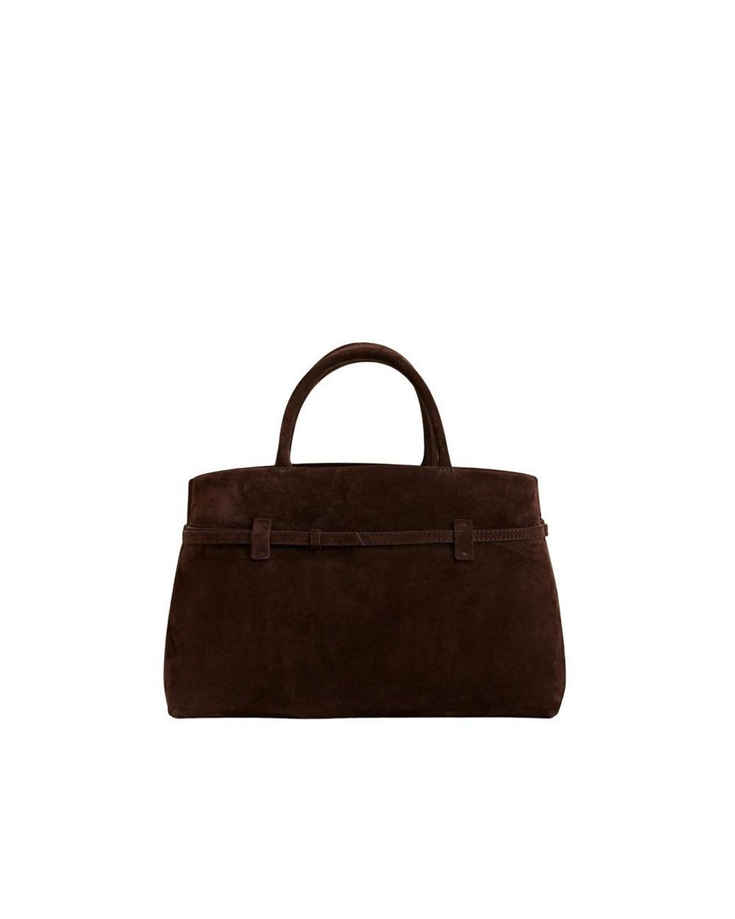 MANU Atelier Brown Buckled Top Handle Tote Bag