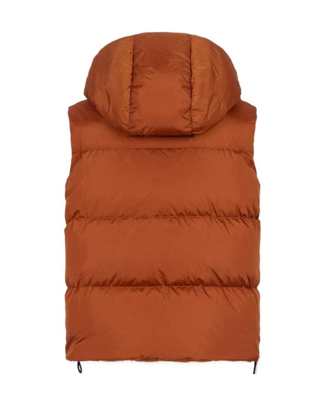 DSquared² Brown Quilted Detachable Hood Down Vest for men