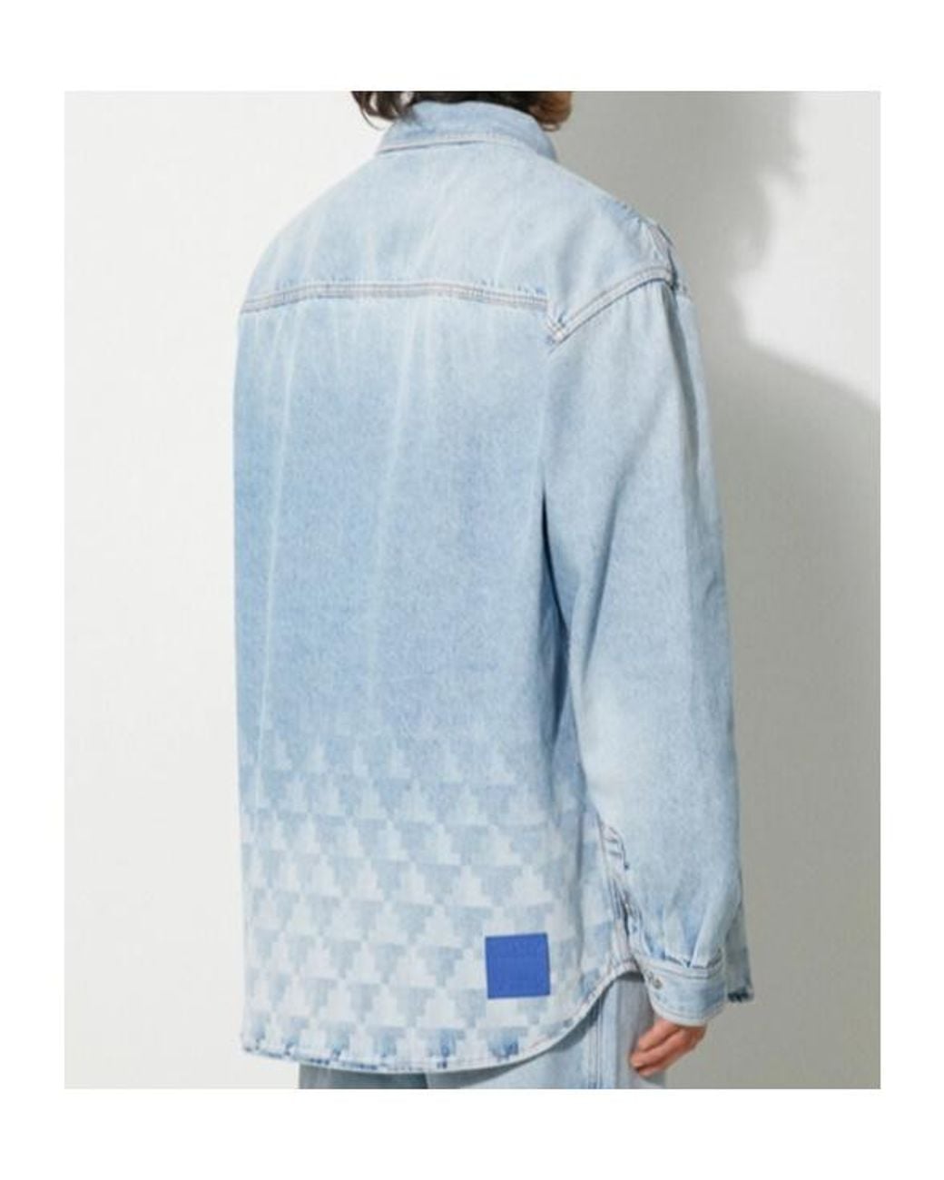 Marcelo Burlon Blue Laser Cross Denim Overshirt for men