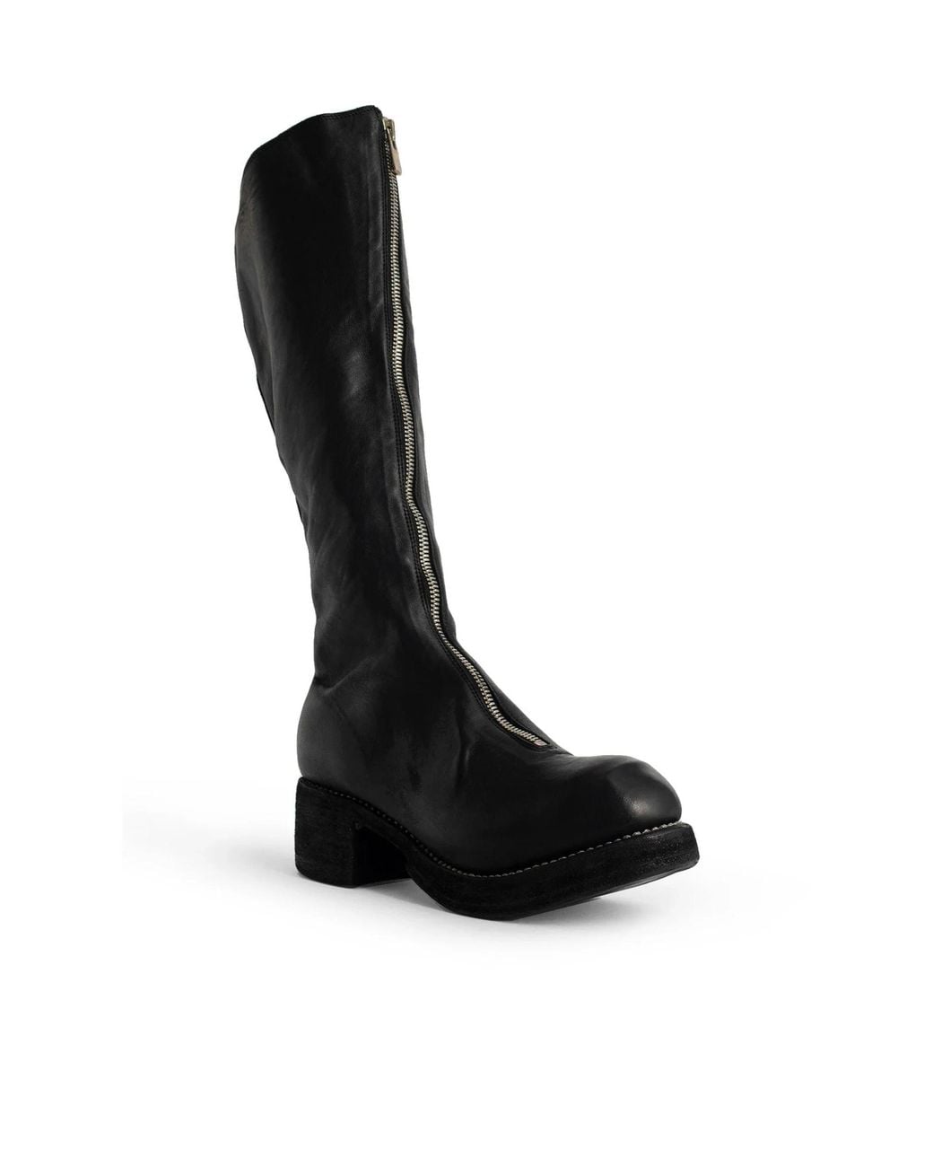 Guidi Black Knee-Length Zipped Boots