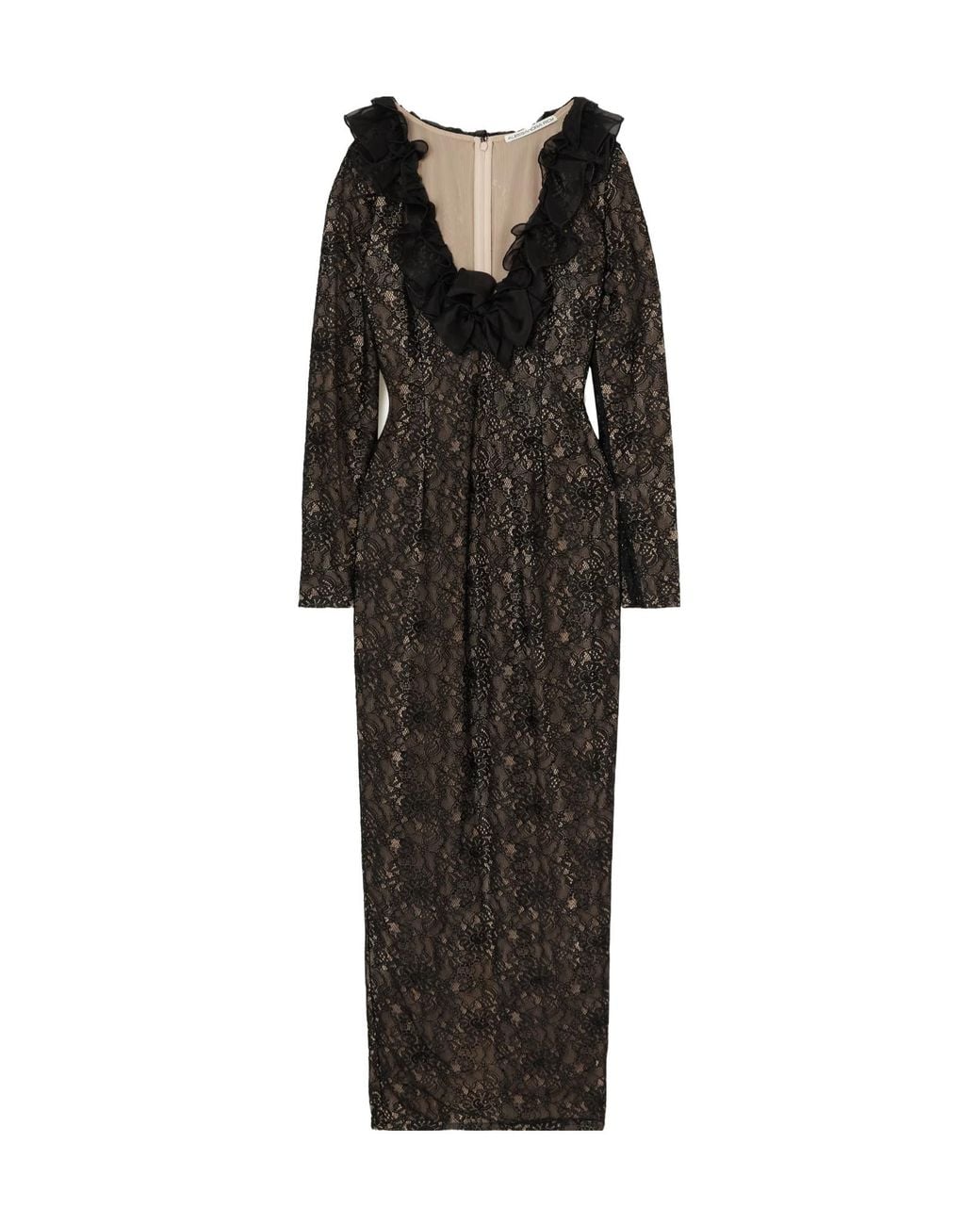 Alessandra Rich Black Bow-Knot Ruffle Dress