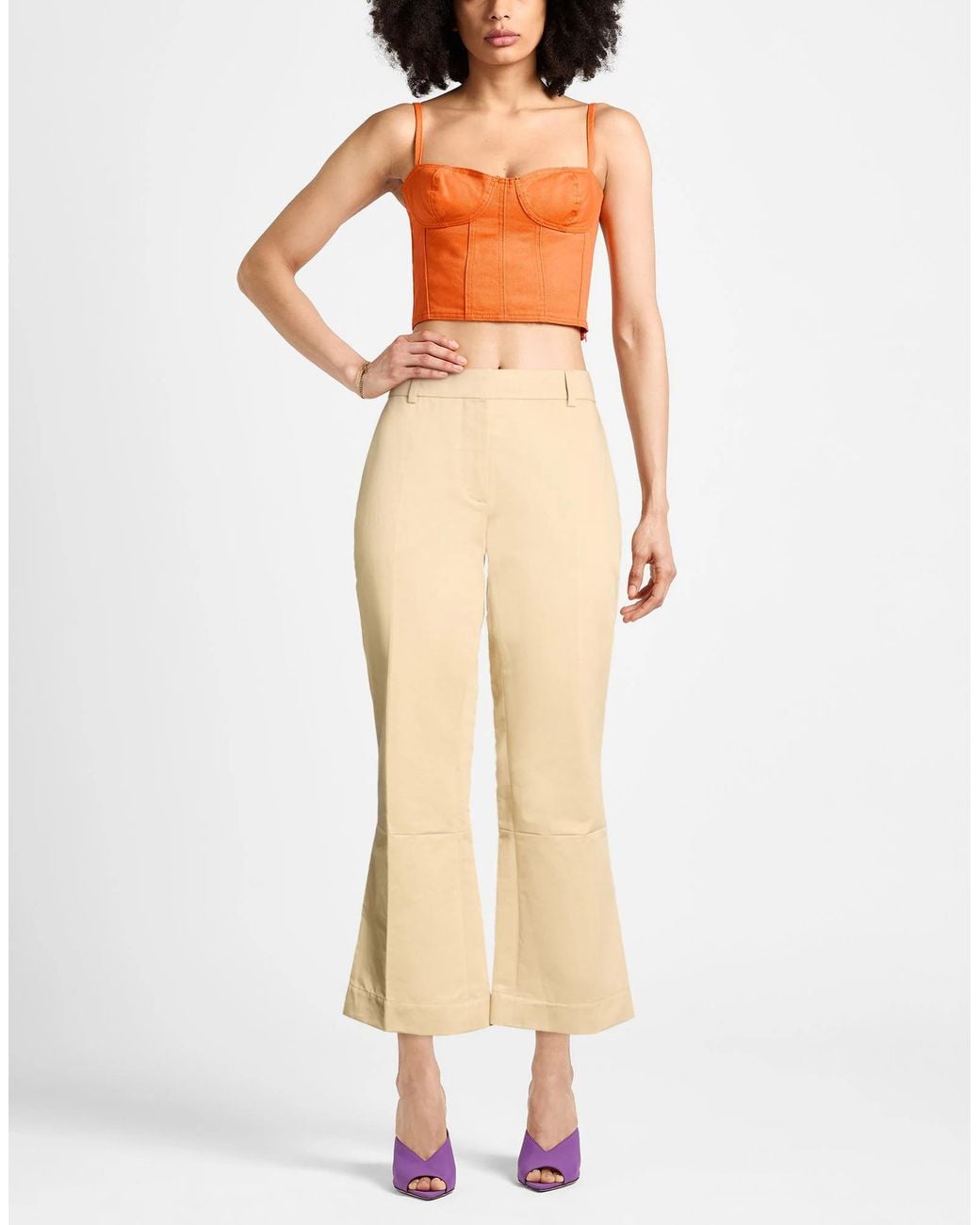 Marni Natural Simple Boot-Style Capri Pants