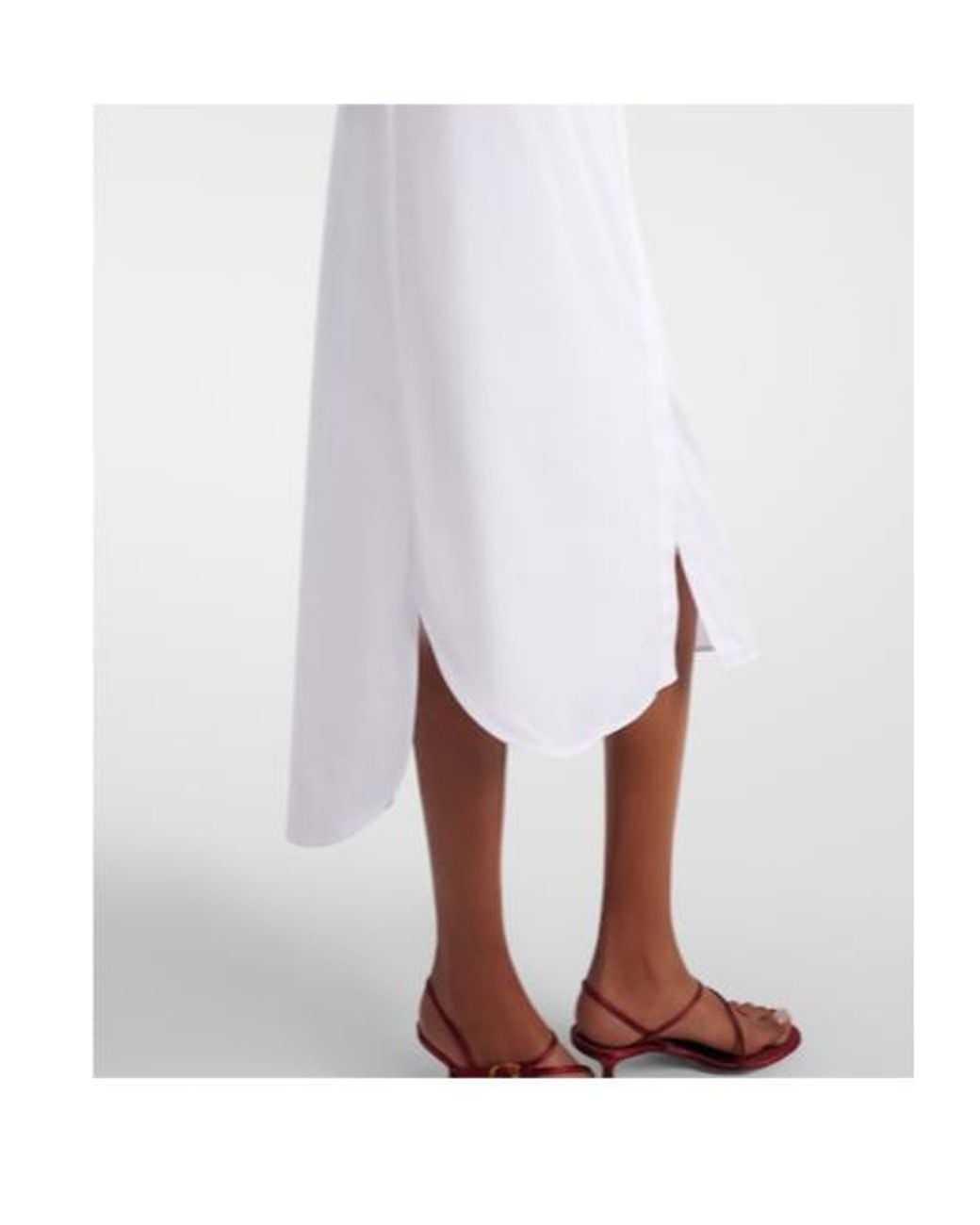 Erdem White Embroidered Cotton Poplin Shirt Dress