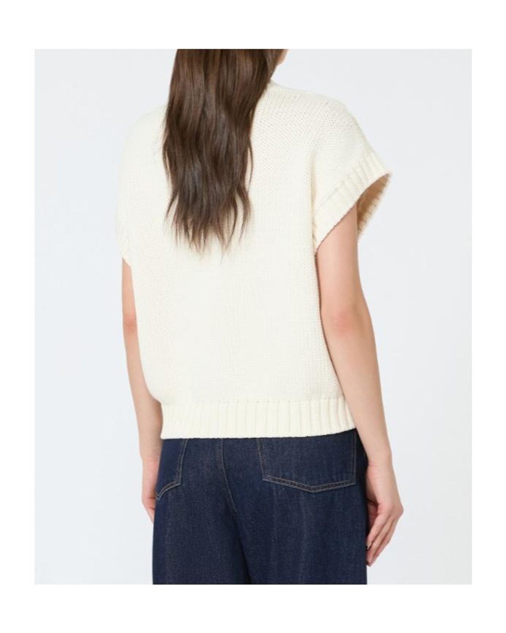 Weekend by Maxmara White Wkdpascia V-Neck Knitted Jumper