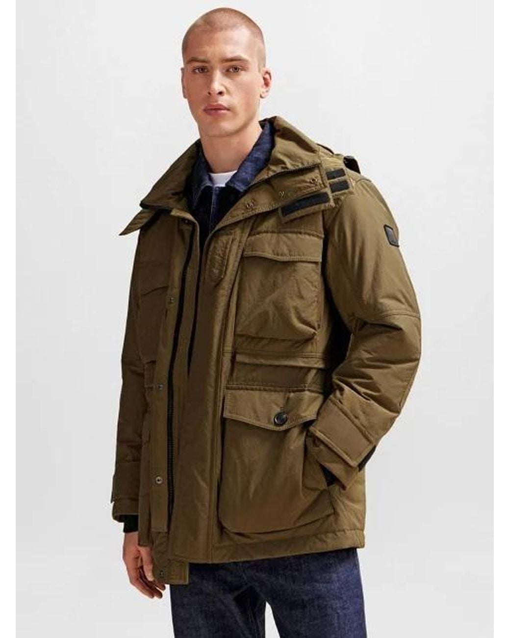 Boss Green Hooded Casual Jacket for men