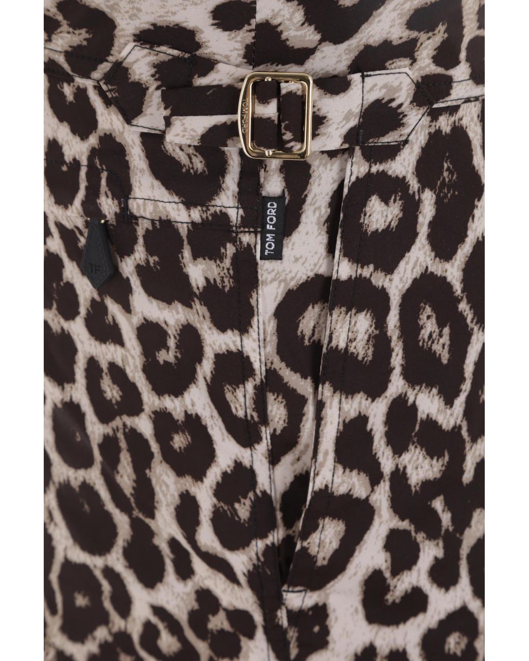 Tom Ford Gray Leopard-Print Swim Shorts for men