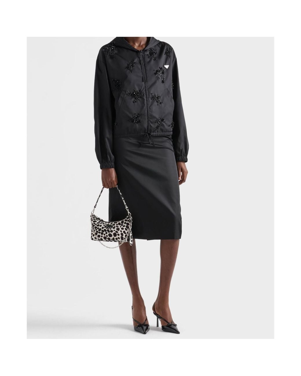 Prada Black Printed Calf Hair Mini-Bag