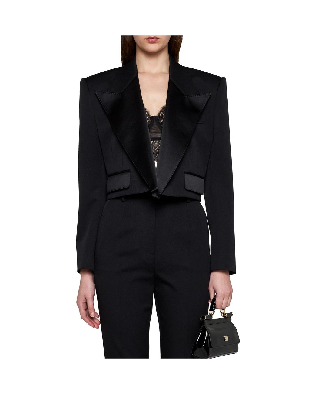 Dolce & Gabbana Black Cropped Jacket