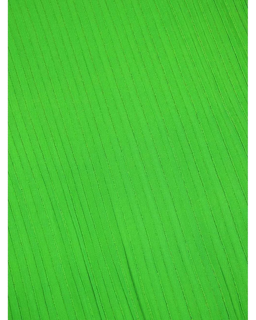 Gabriela Hearst Green One-Shoulder Pleated Maxi Dress
