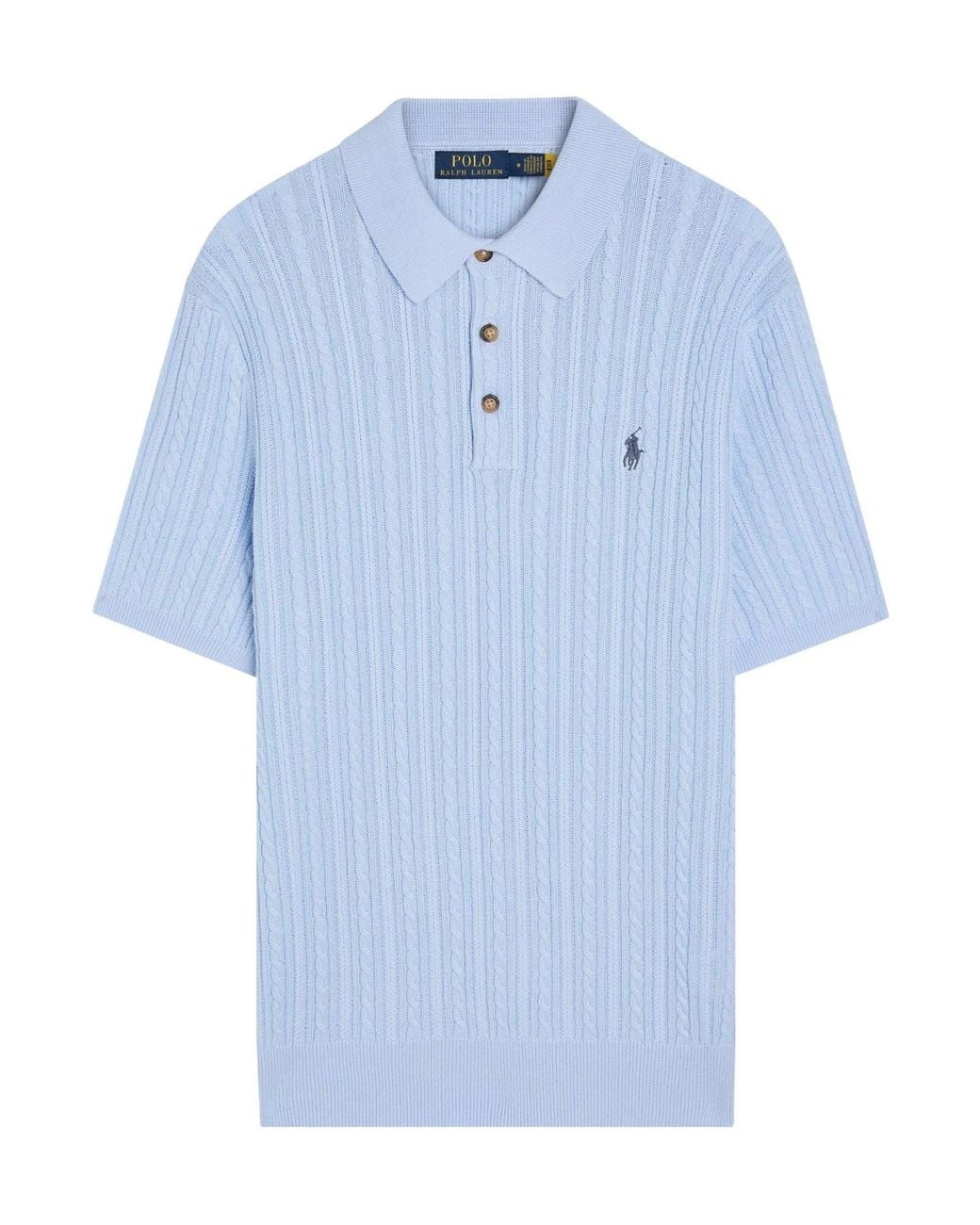 Polo Ralph Lauren Blue Jigsaw-Knit Polo Shirt for men