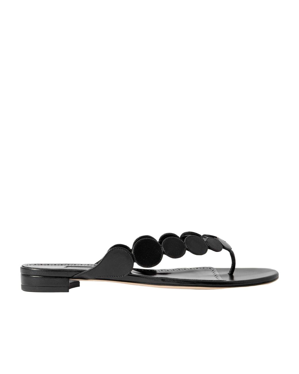 Manolo Blahnik White Round Toe Slippers