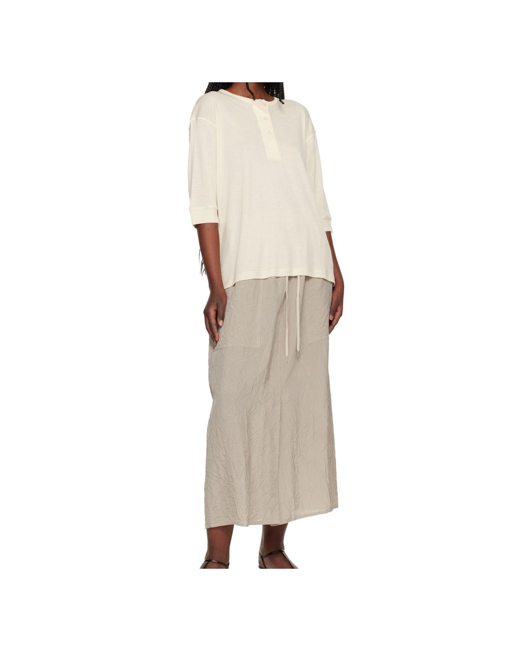 Studio Nicholson Natural Elasticated Waist Skirt