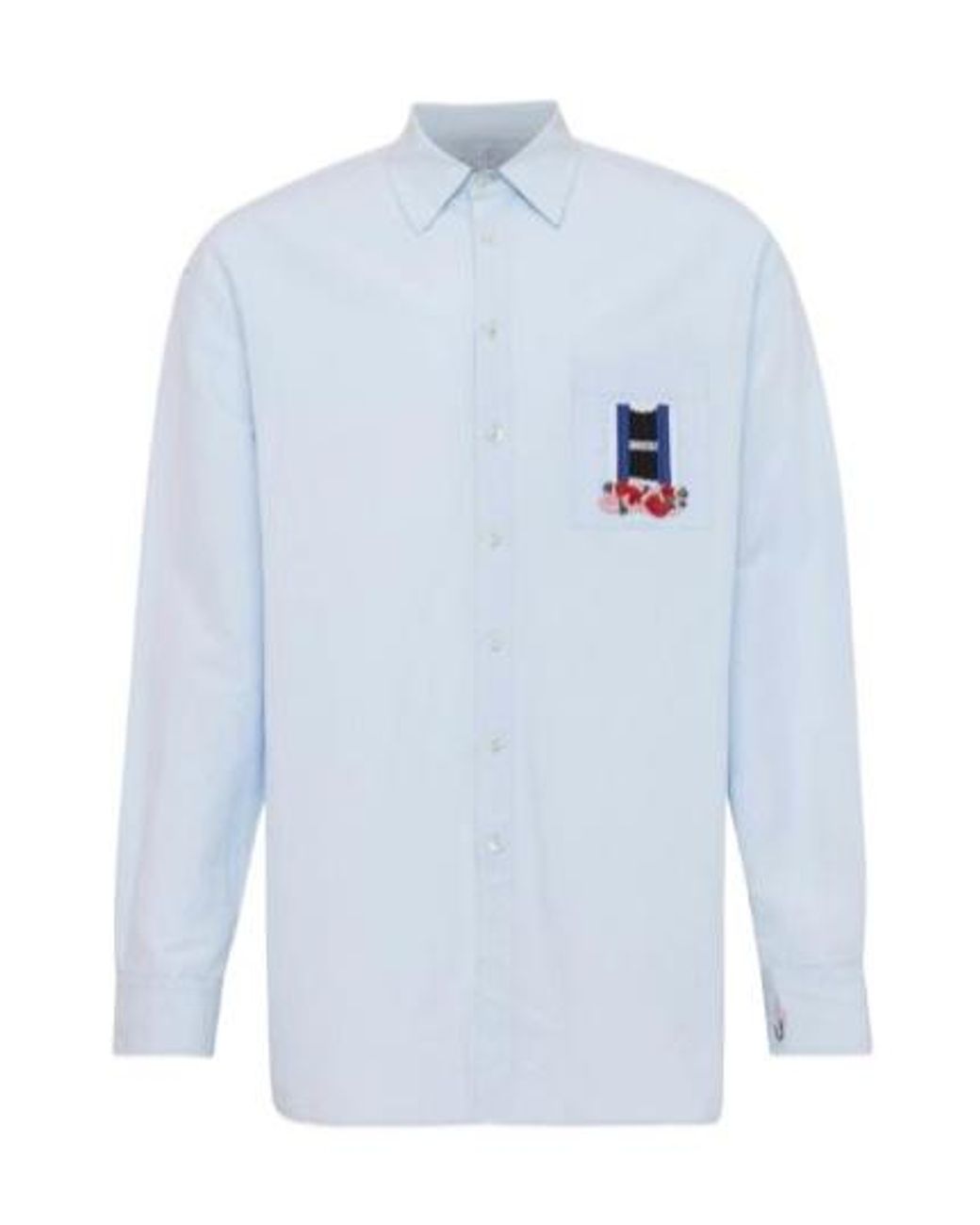 J.W. Anderson Blue Jw Anderson Window' Embroidered Shirt for men