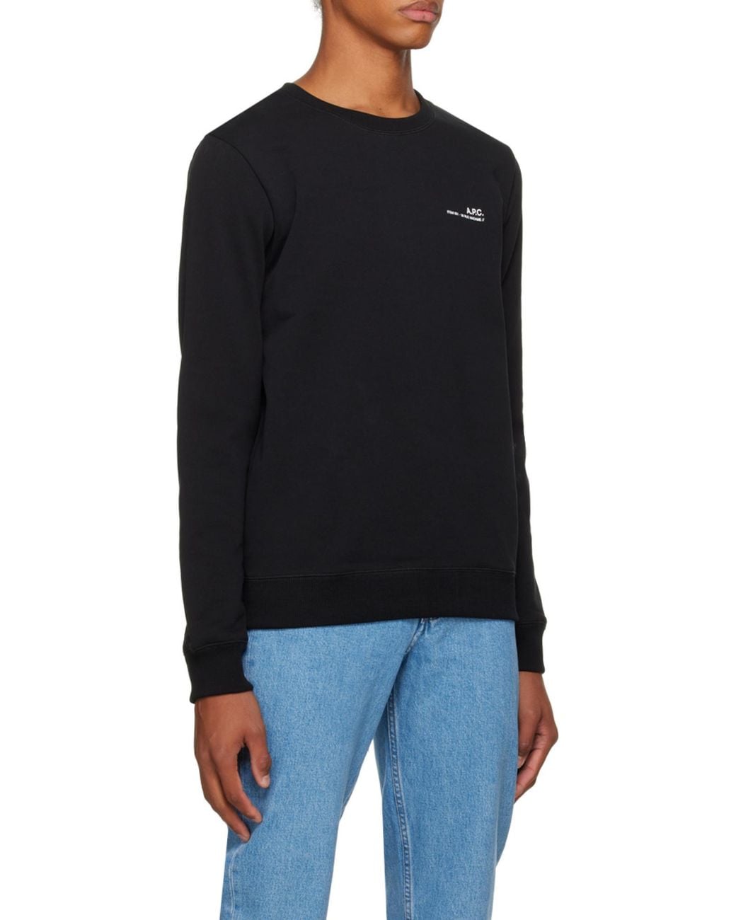 A.P.C. Black Logo Printed Crewneck Sweatshirt for men