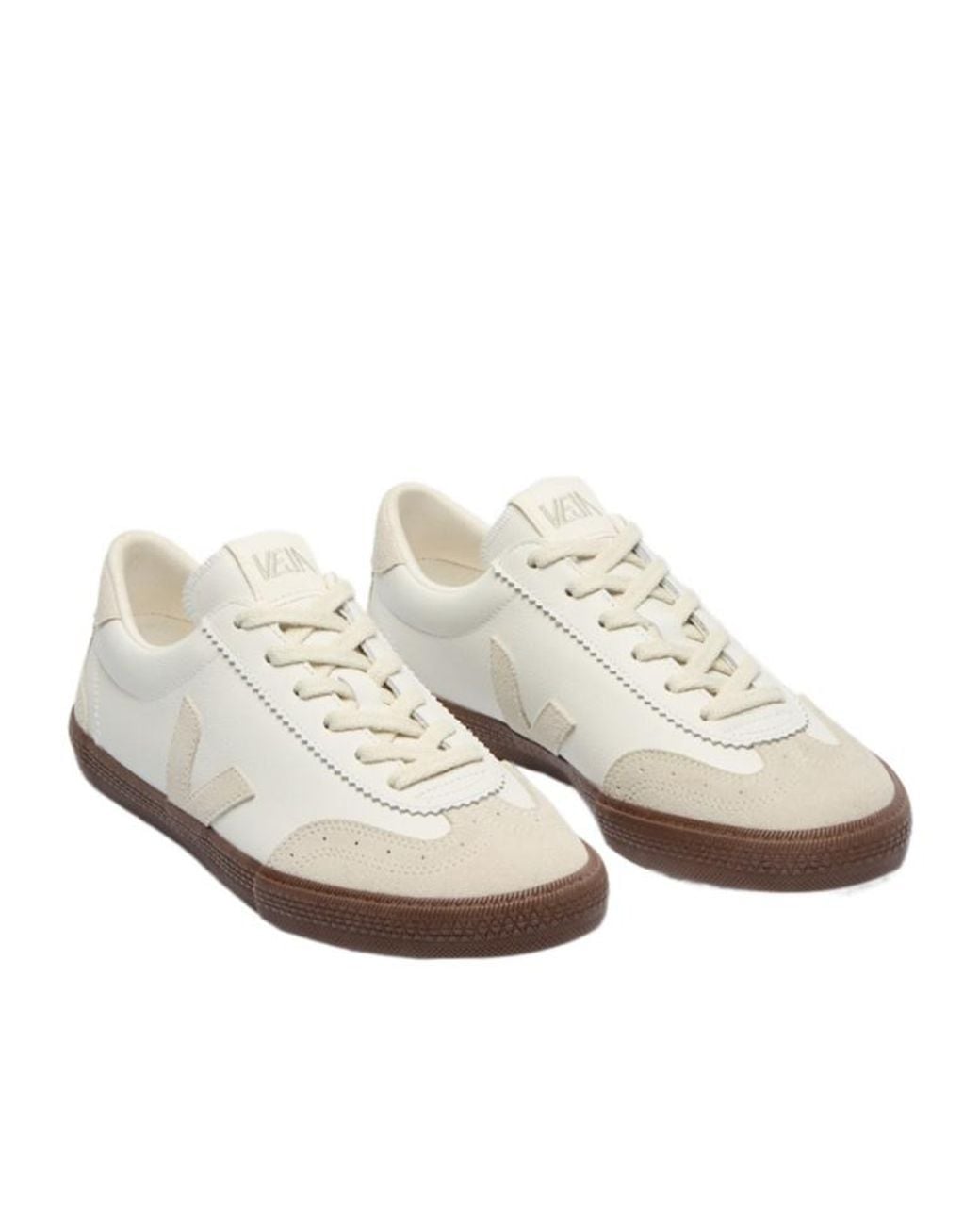 Veja White Volley Leather Low-Top Sneakers for men