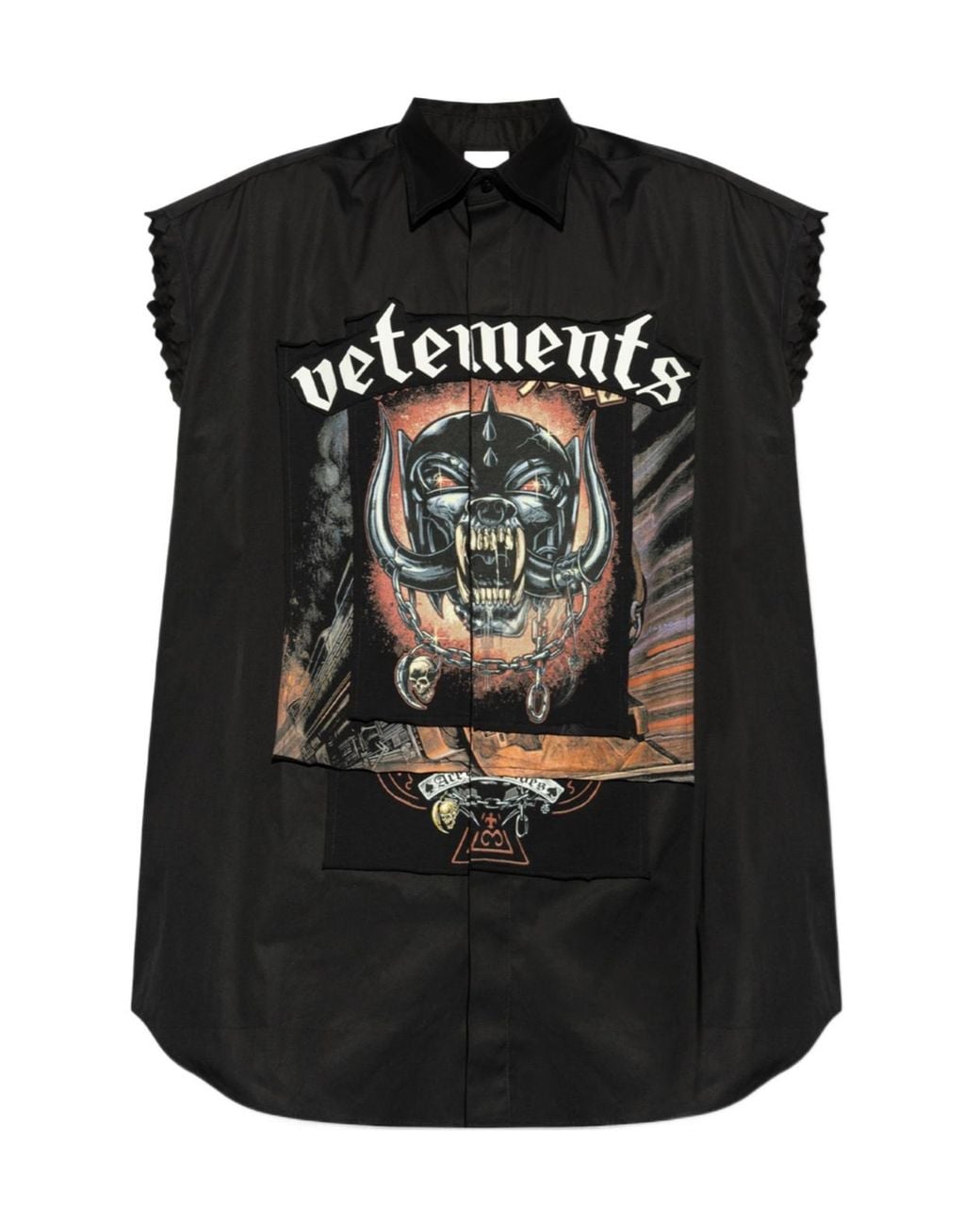 Vetements Black Oversize Sleeveless Shirt for men