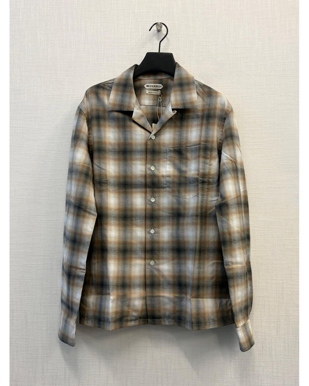 J.W. Anderson White Jw Anderson Checked Camp-Collar Shirt for men