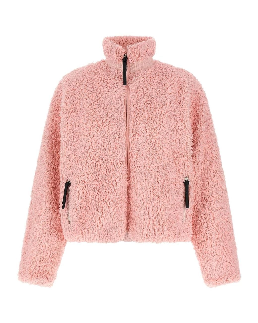 Jil Sander Pink Stand-Up Collar Fleece Jacket