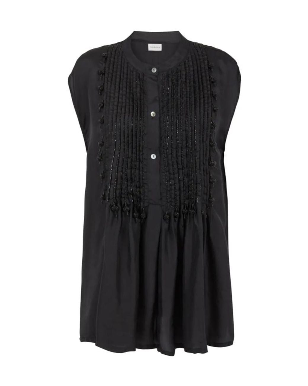 P.A.R.O.S.H. Black Sadio Beaded Blouse